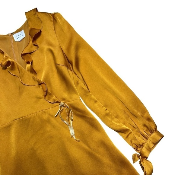 Lost + Wander Golden Yellow Dawn Satin Mini Dress Womens US S - Picture 4 of 10
